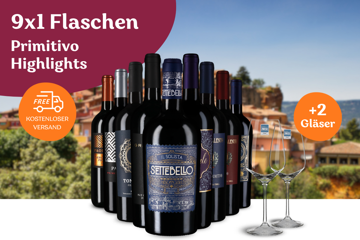 Primitivo-Premium-Selektion aus Apulien im 9-Flaschen-Paket
